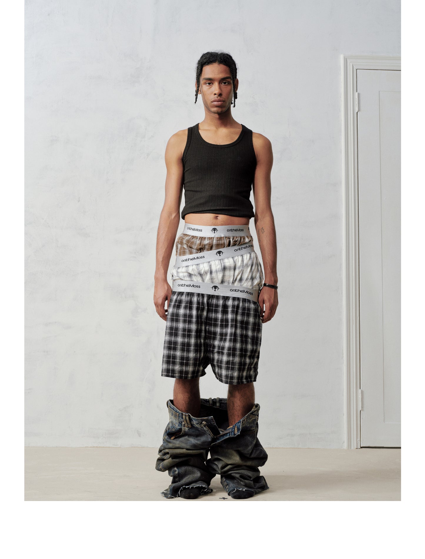 Checked boxer shorts