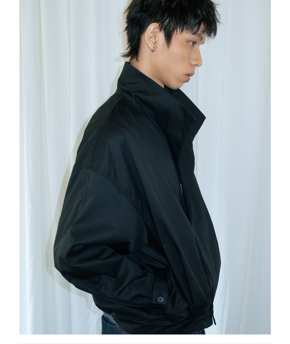 Deconstructed pleated vintager shirt jacket