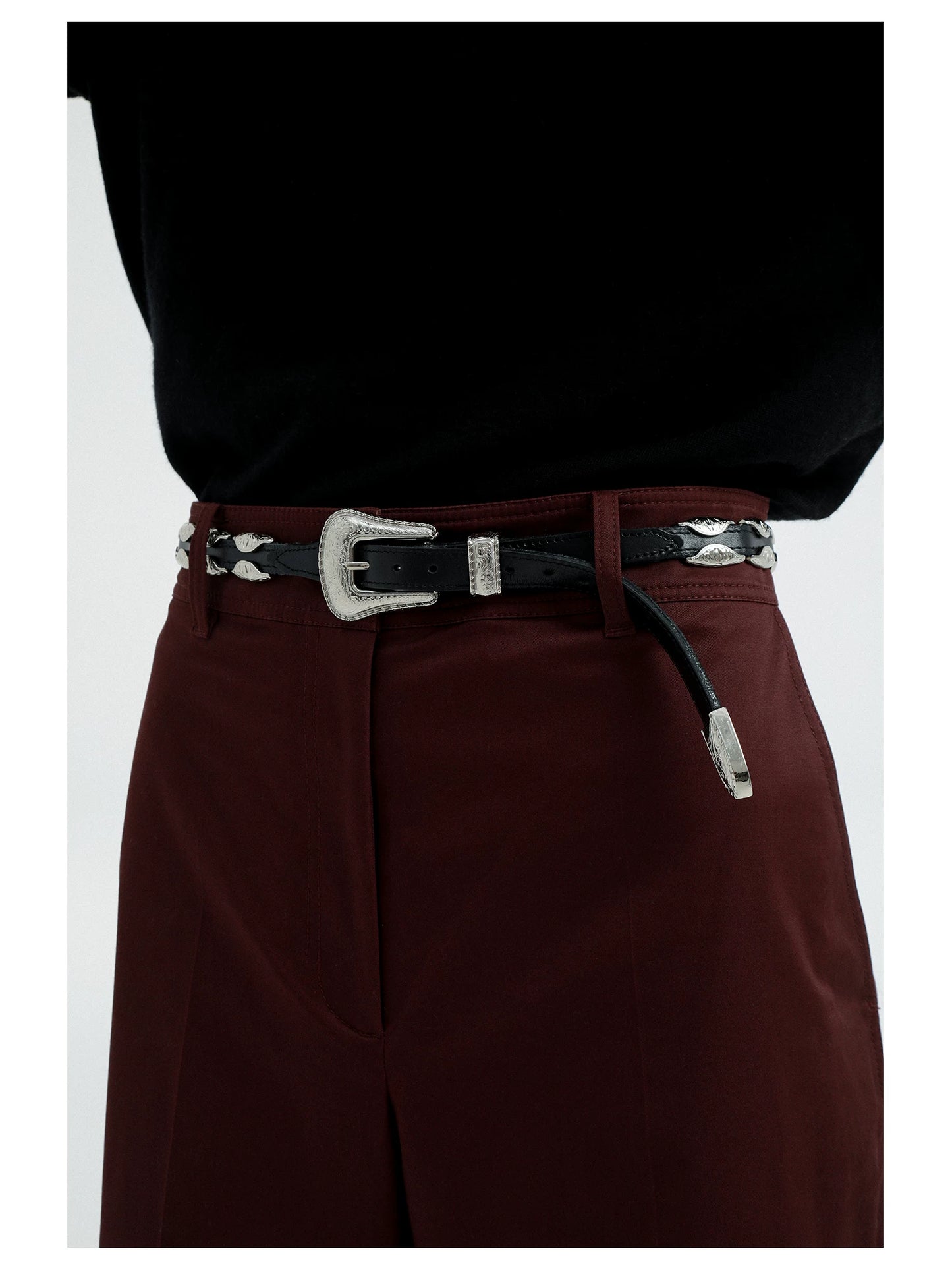 Commensal Botane Vintage Engraved Leather Belt