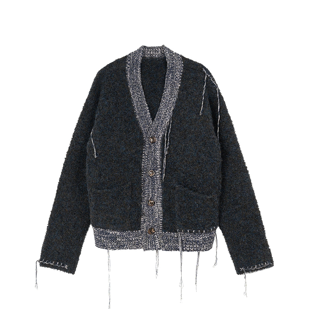 contrasting fringe cardigan