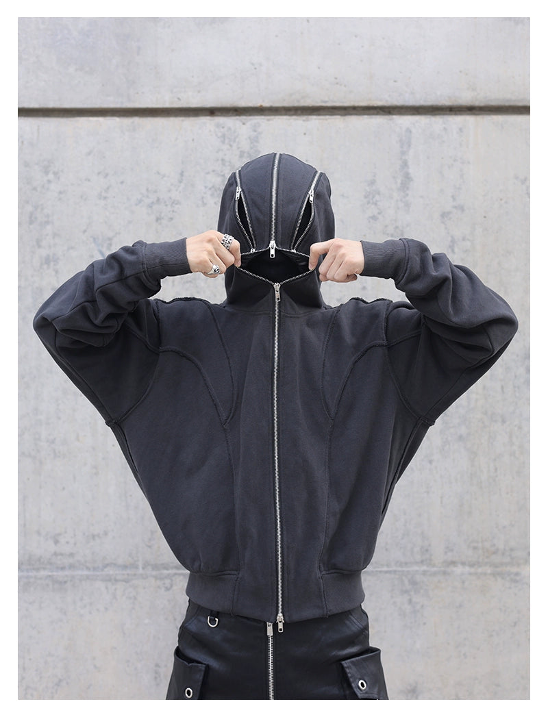 Zipper Masked Hoodie