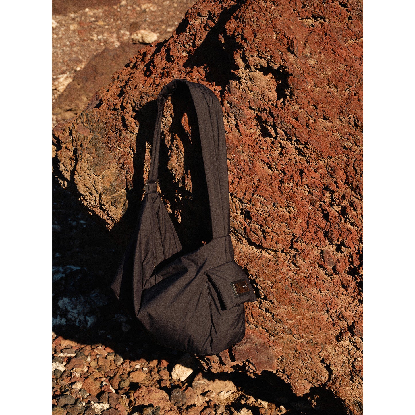 Metal Plate Quilted Shoulder Bag