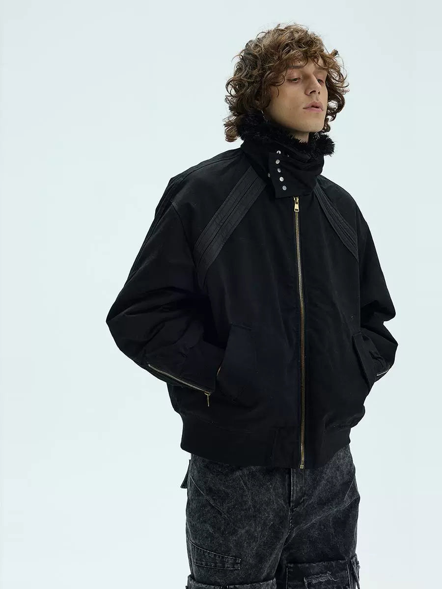 Fur Collar Padded Bomber Jacket