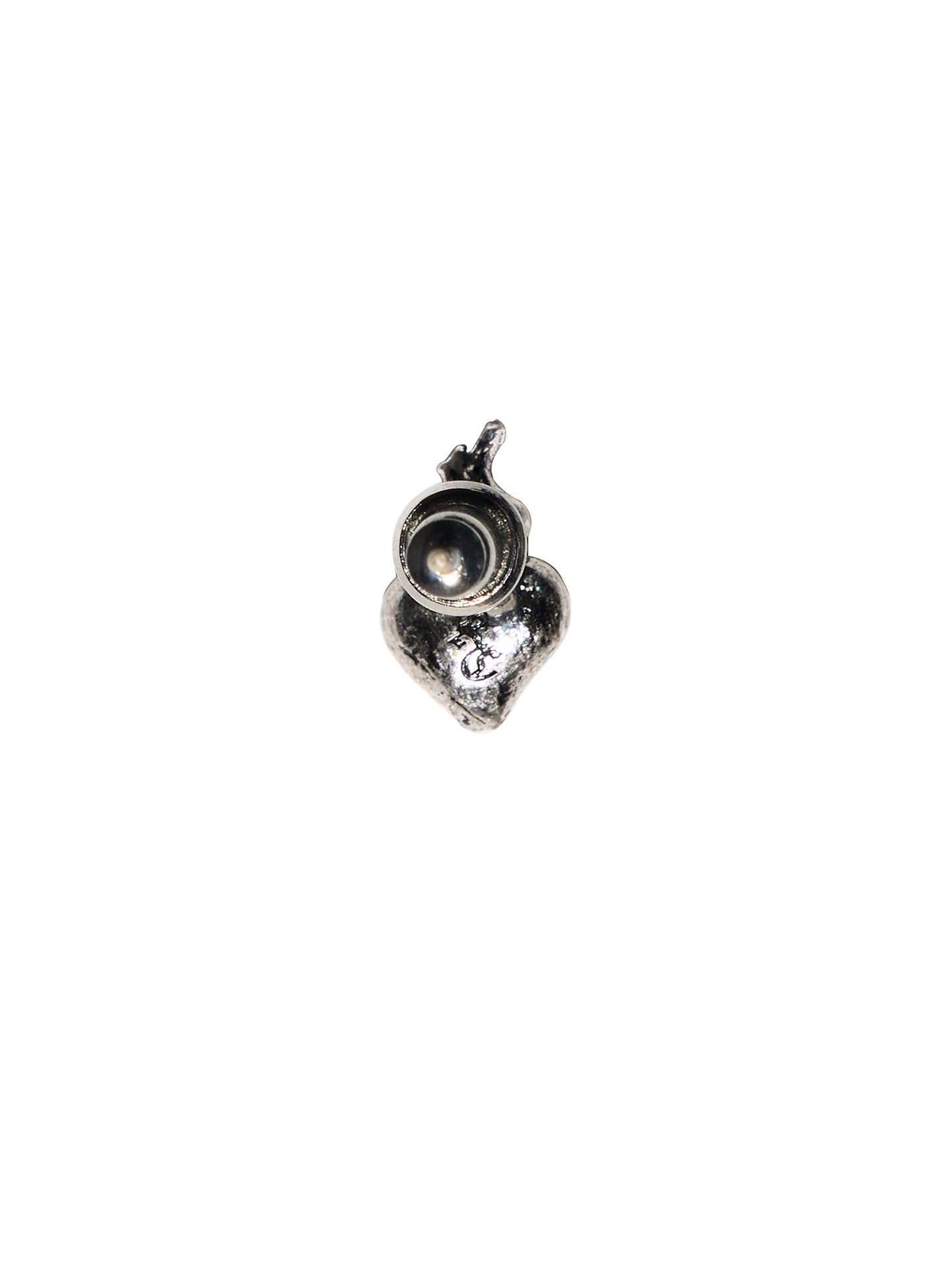 Antique Silver Heart Stud Earrings