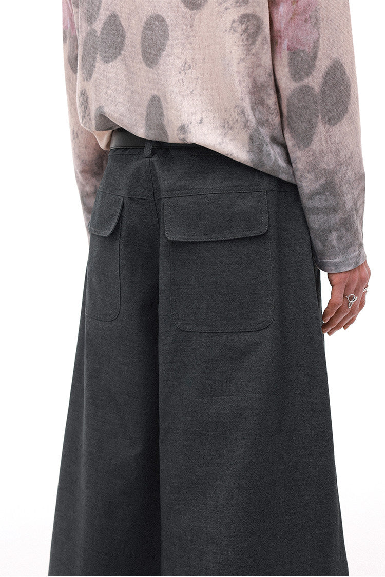 "Grayscale" suit pleated trousers