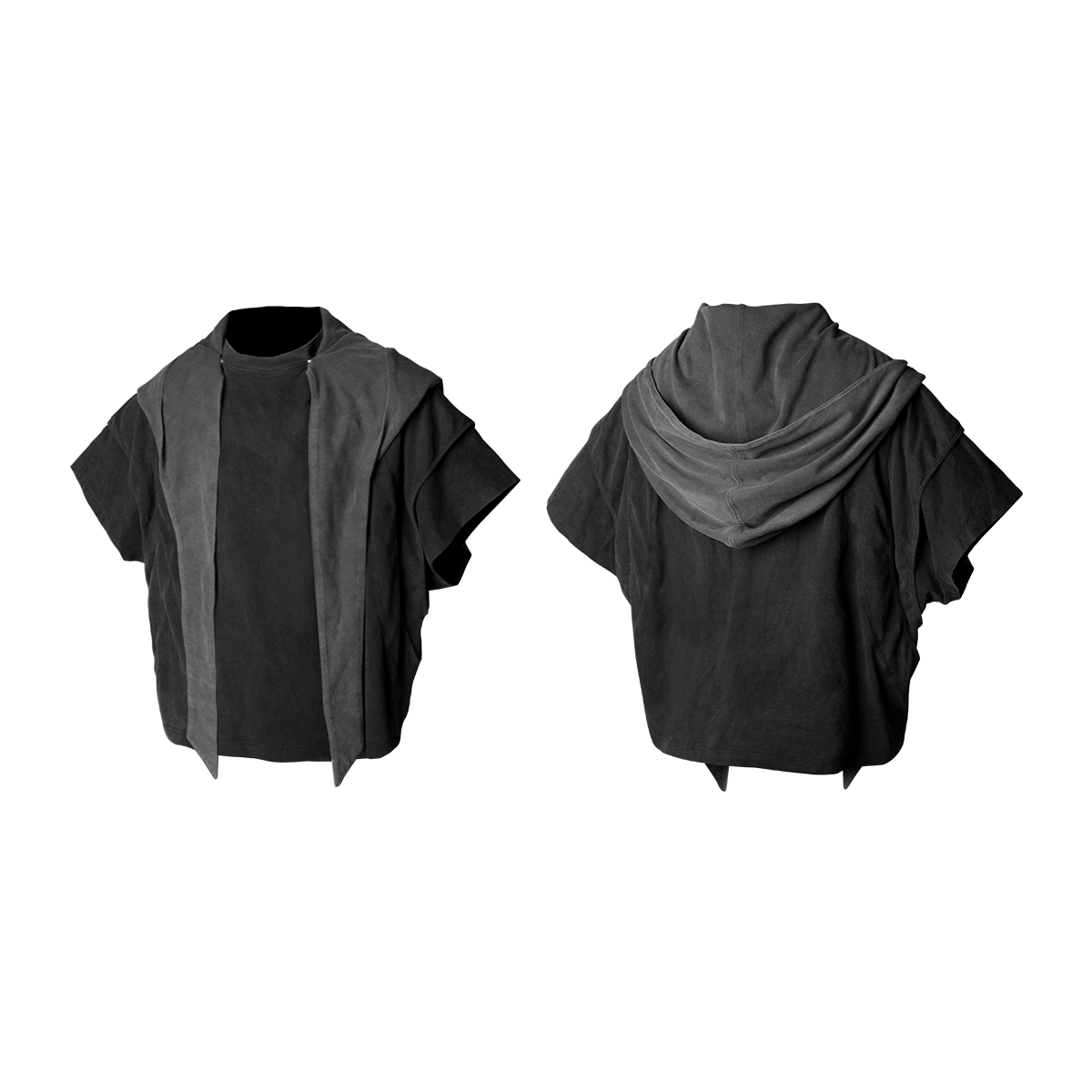Scarf docking short sleeve T-shirt