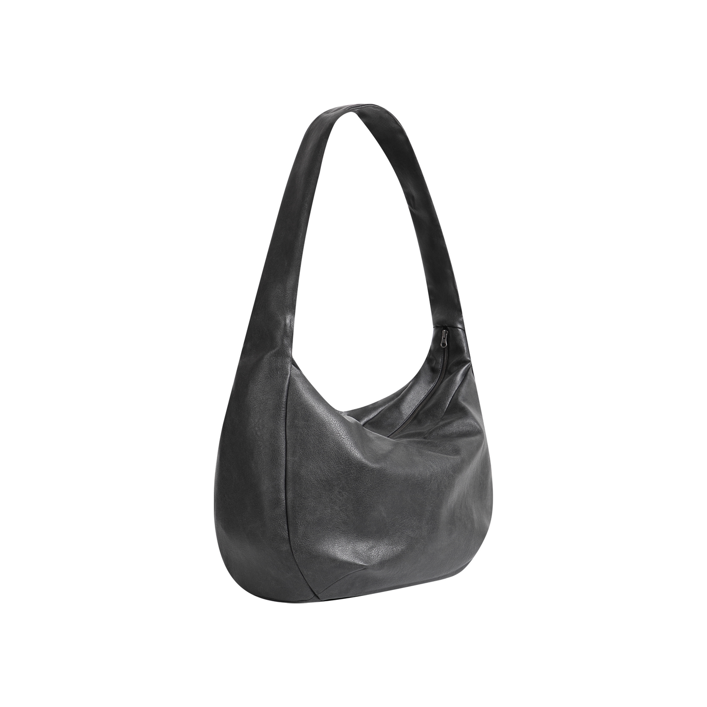 Peated leather stray bag