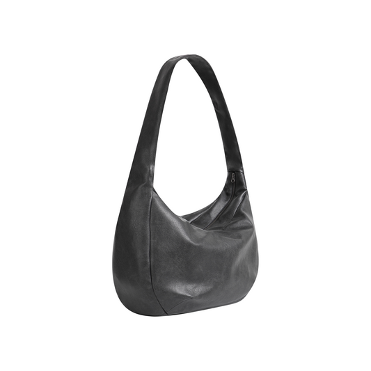 Peated leather stray bag