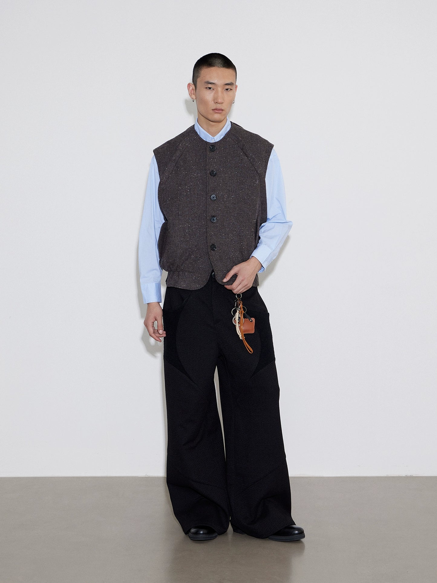 Wool Two-Piece Disassembled Vest Jacket