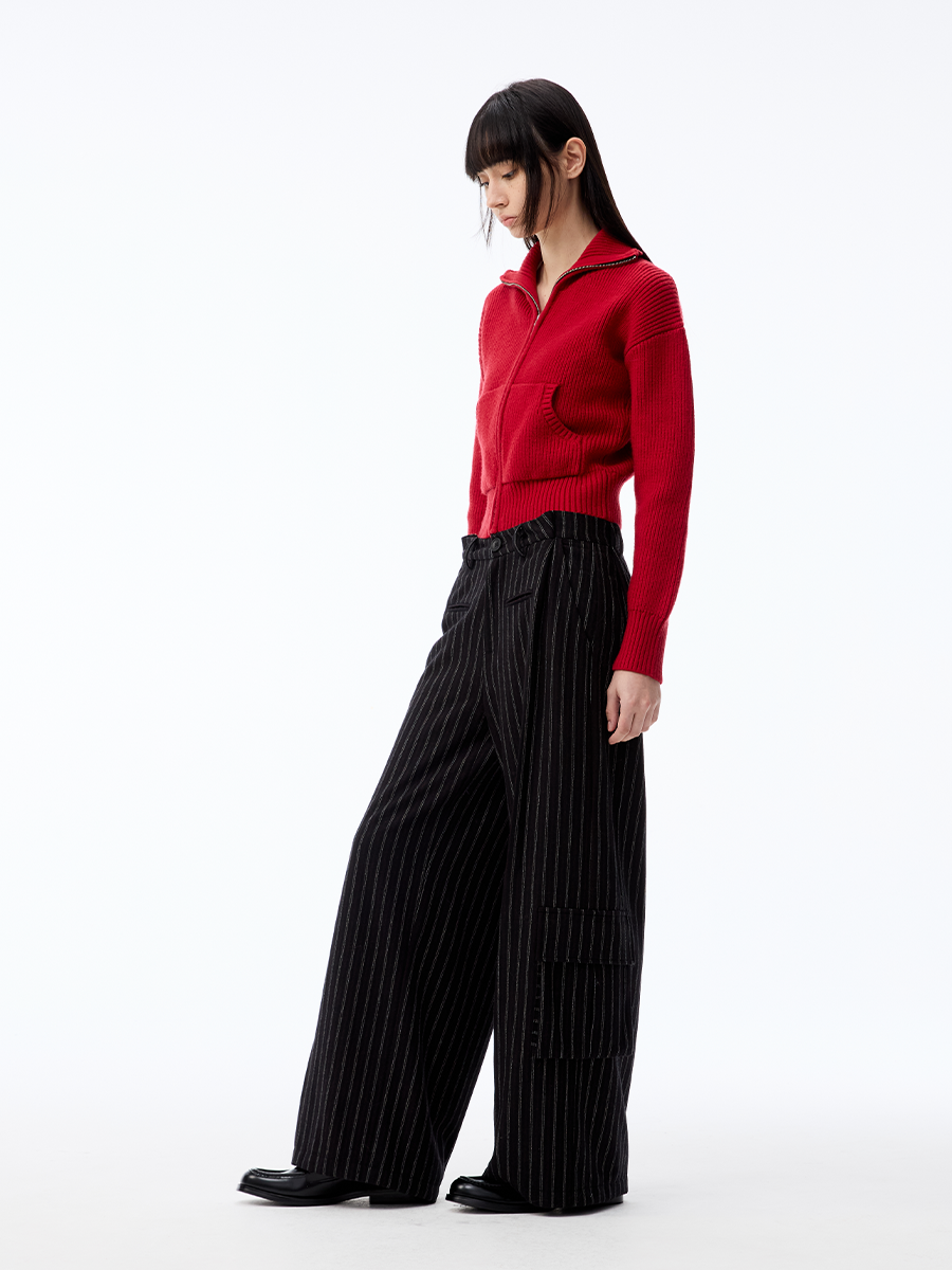 Striped Woolen Cargo pants