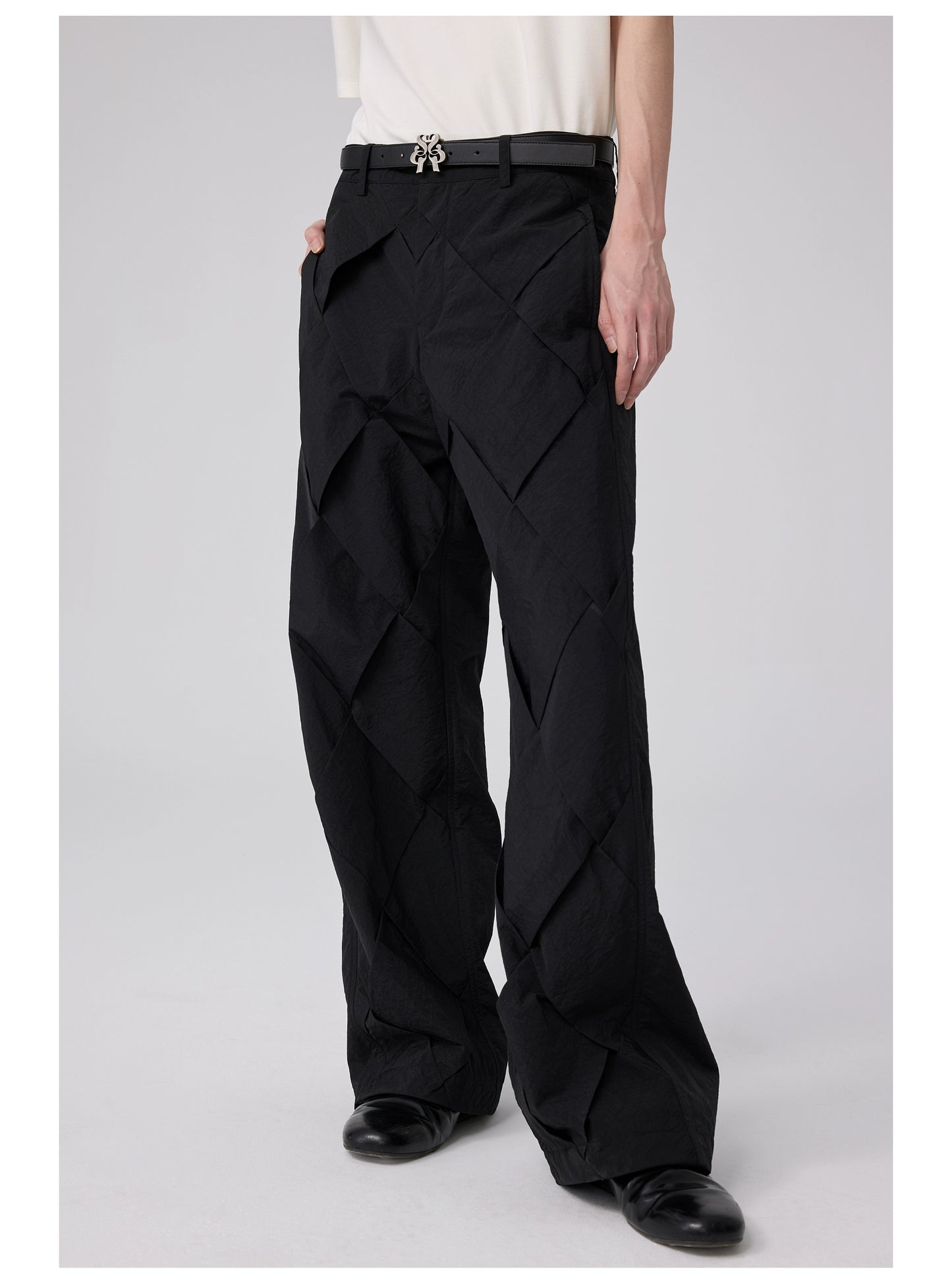 Nylon knit Braided Trousers