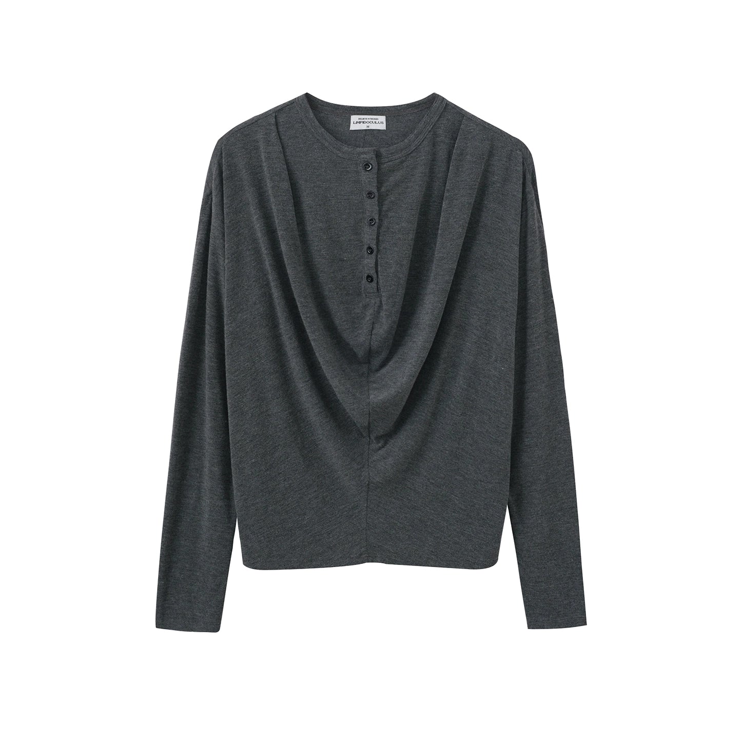 3D Pleats Draped Long Sleeve T-shirt