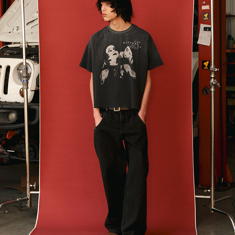 NUNS OF THE NIGHT'S VINTAGE-PRINT SHORT-SLEEVE T-SHIRT