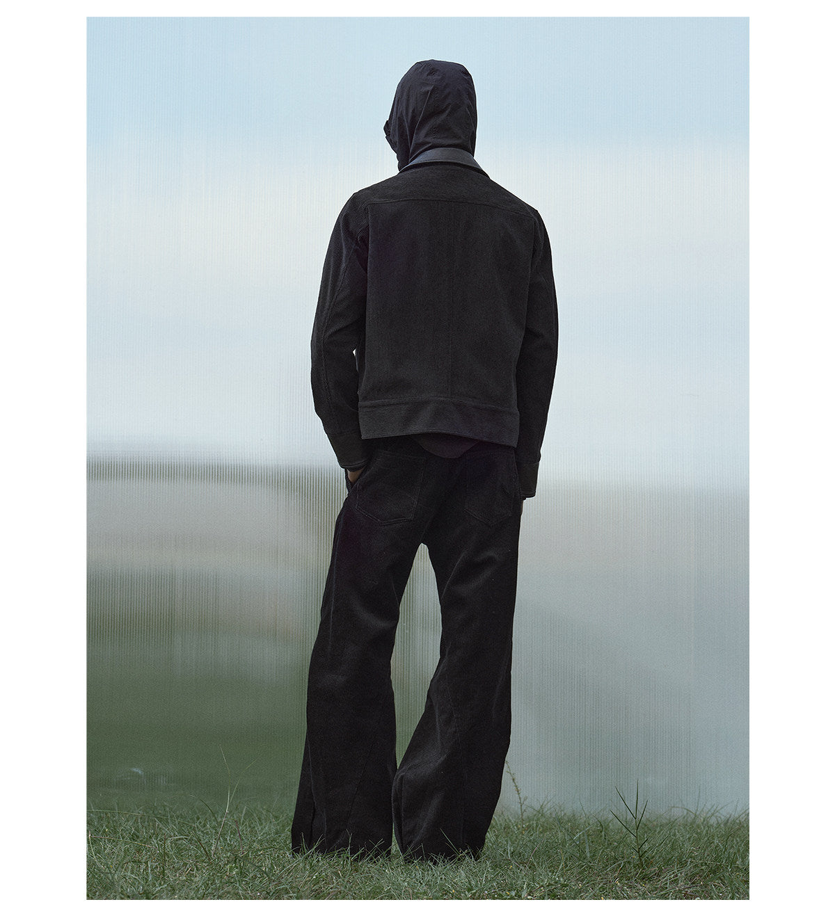 Corduroy patchwork cropped biker jacket