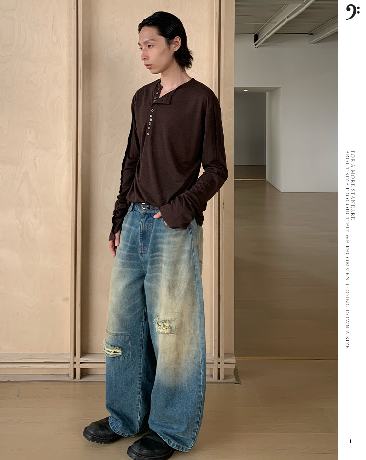 SADSOUP Mud-dyed washed jeans