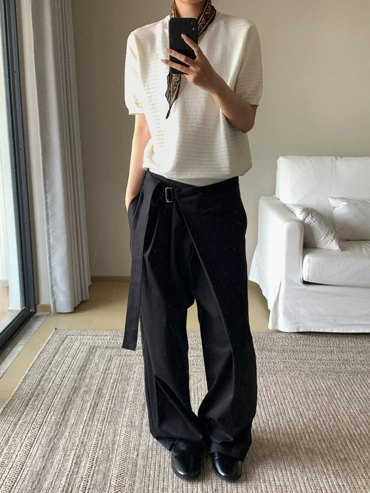 Faux skirt pleated trousers スラックス Faux skirt pleated trousers – Verist