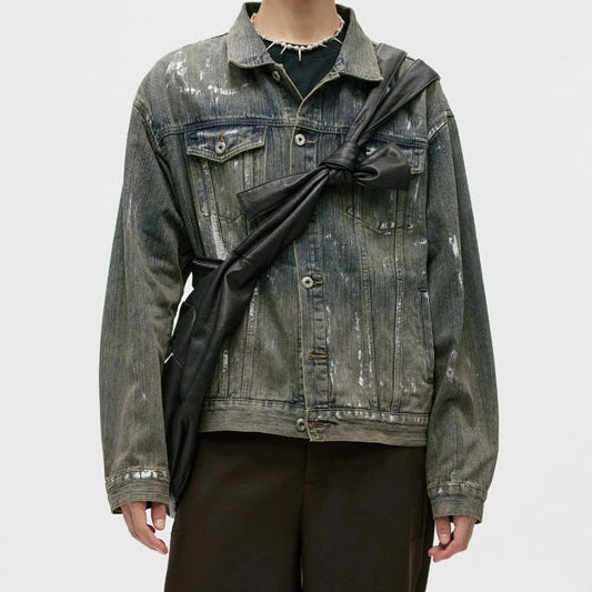 Heavy Washed Vintage Loose Denim Jacket