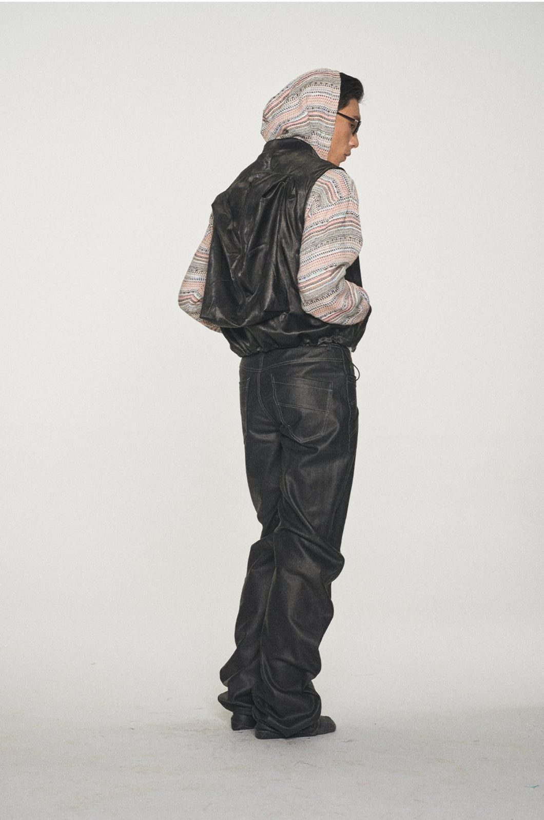 leather tailored backpack vest top