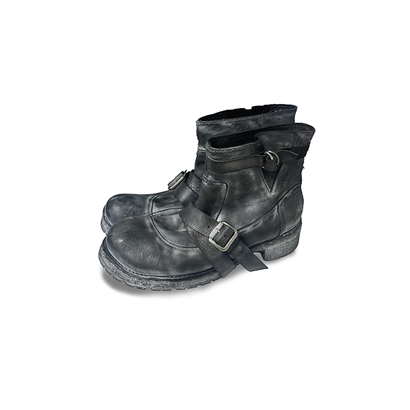 Aged Frost Lace-Up Engineer Boots