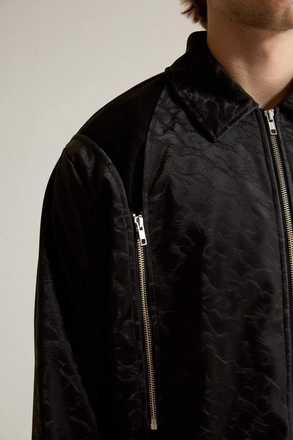 Three-Zip Patchwork Jacket "White Mist" Special Edition