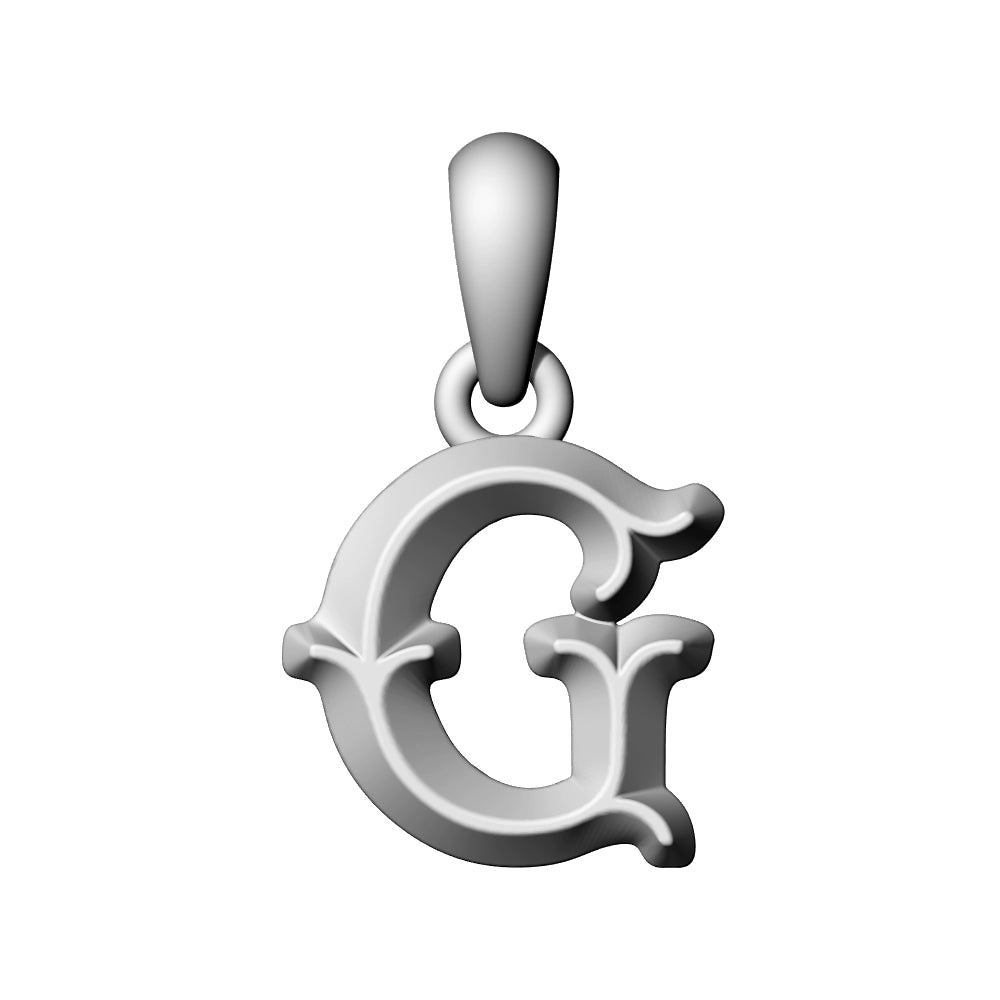 925 Silver Vintage Letter Pendant Necklace