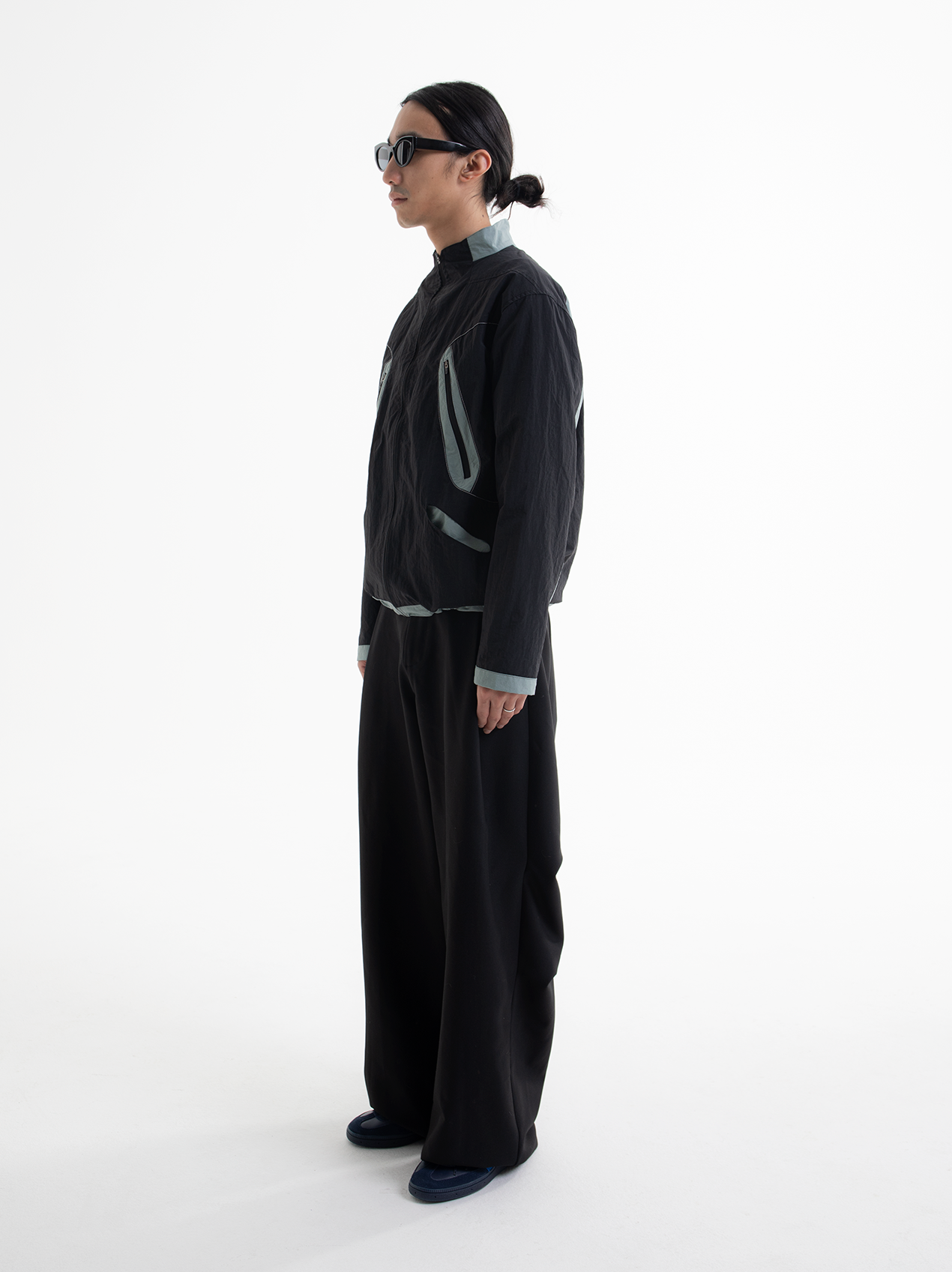 Geometric Pleated Cargo Trouser