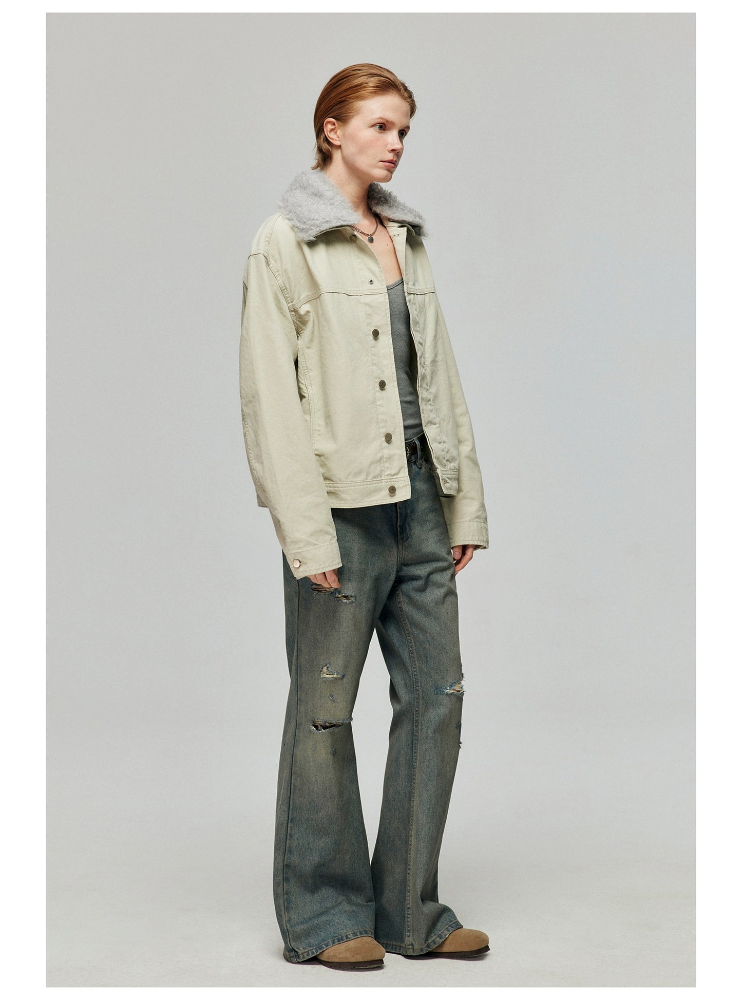 vintage distressed bootcut jeans