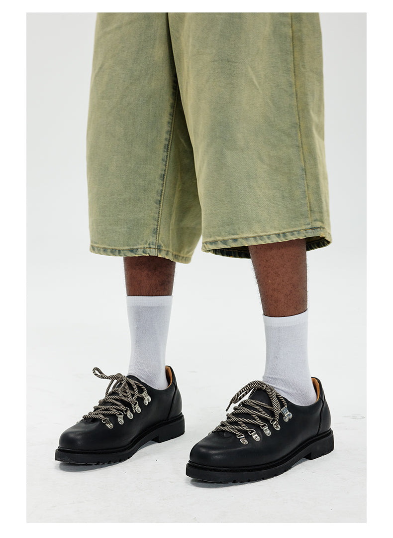 CRICLE CAGE SUEDE LEATHER HIKING DERBY CONTRASTING SNEAKER