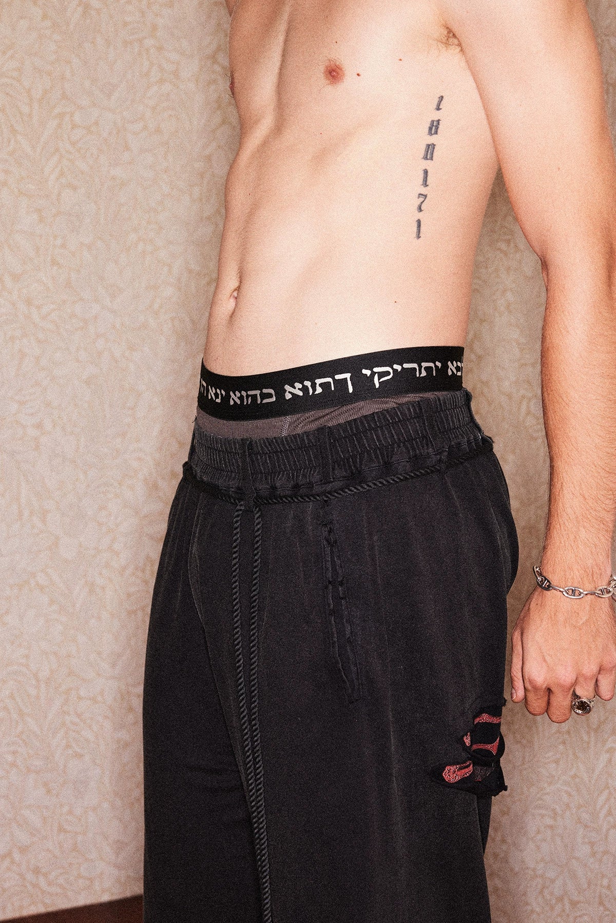 ACETATE TENCEL PIT STRIPED BOXER PANTS