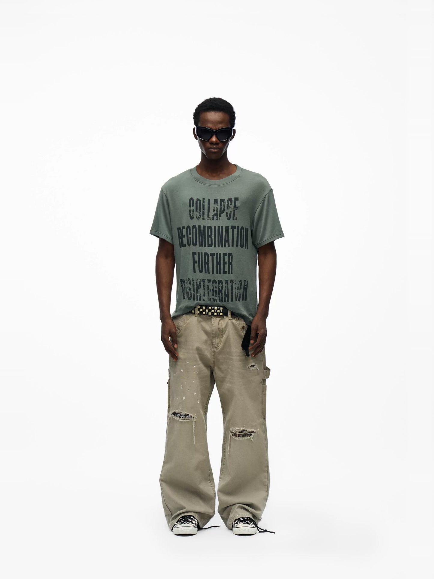 faded studs cargo jeans