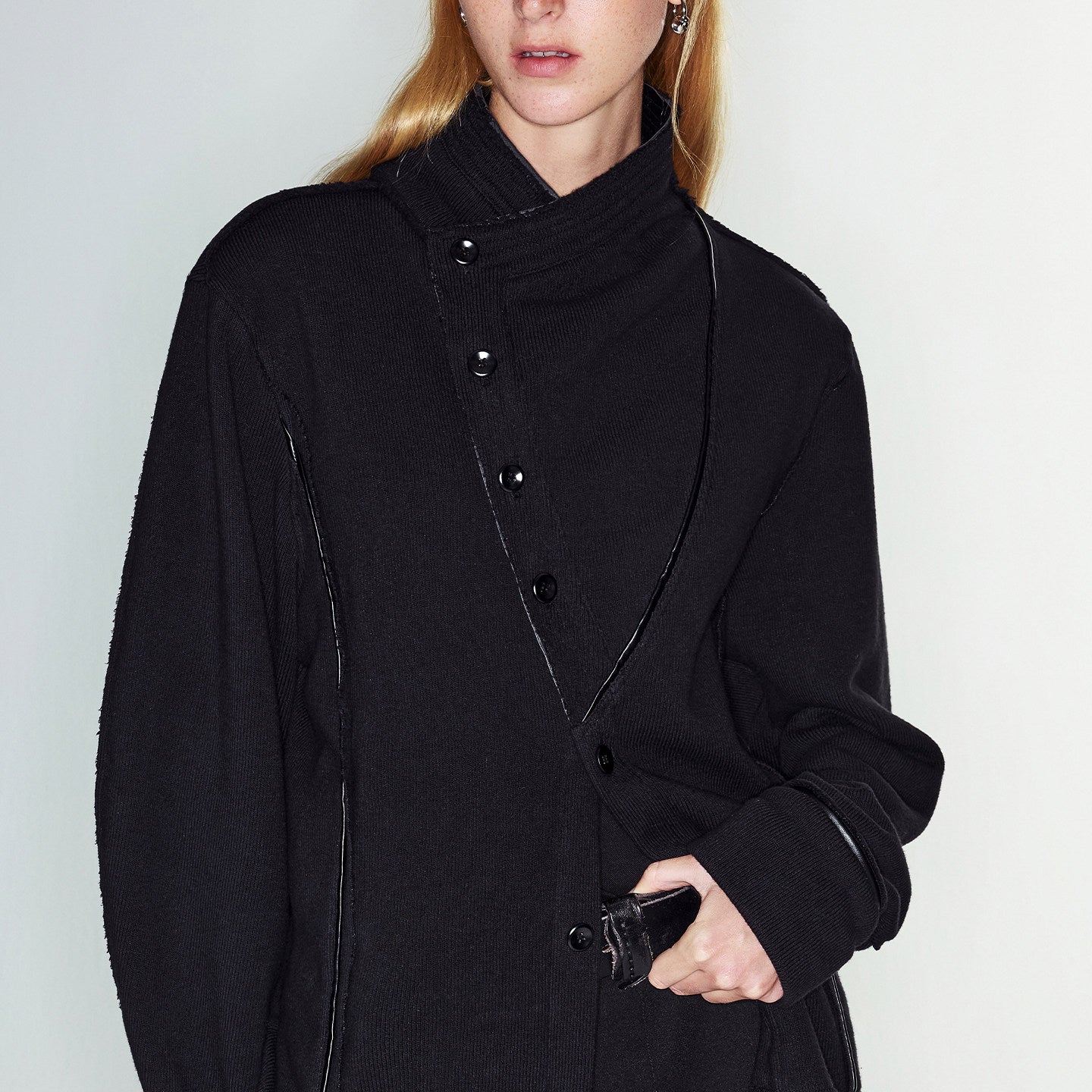 Patchwork reworked knit cardigan