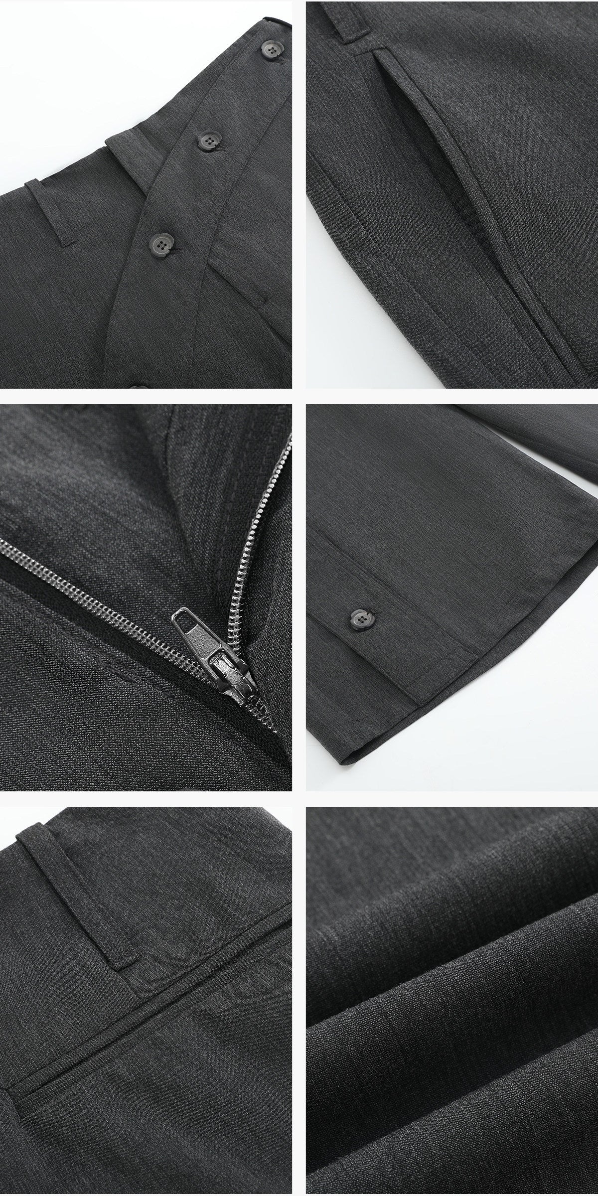 Slanted button 3D Cut Suit Shorts
