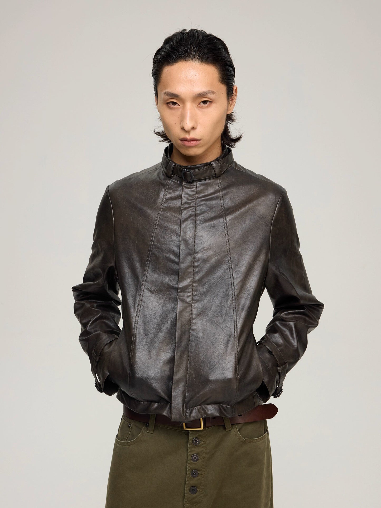 Vintage Leather Cropped Jacket