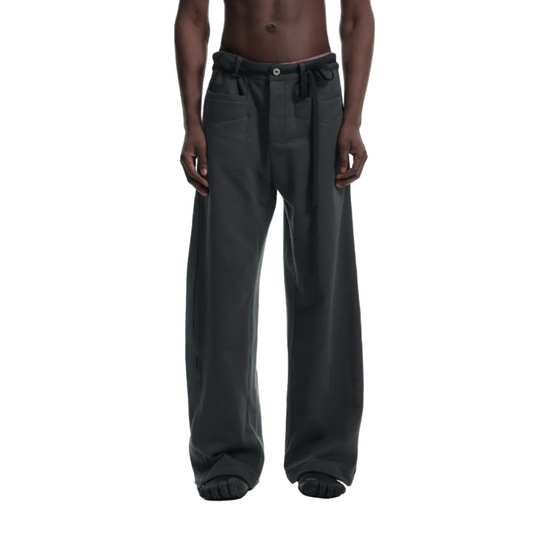 Leather rope sweatpants