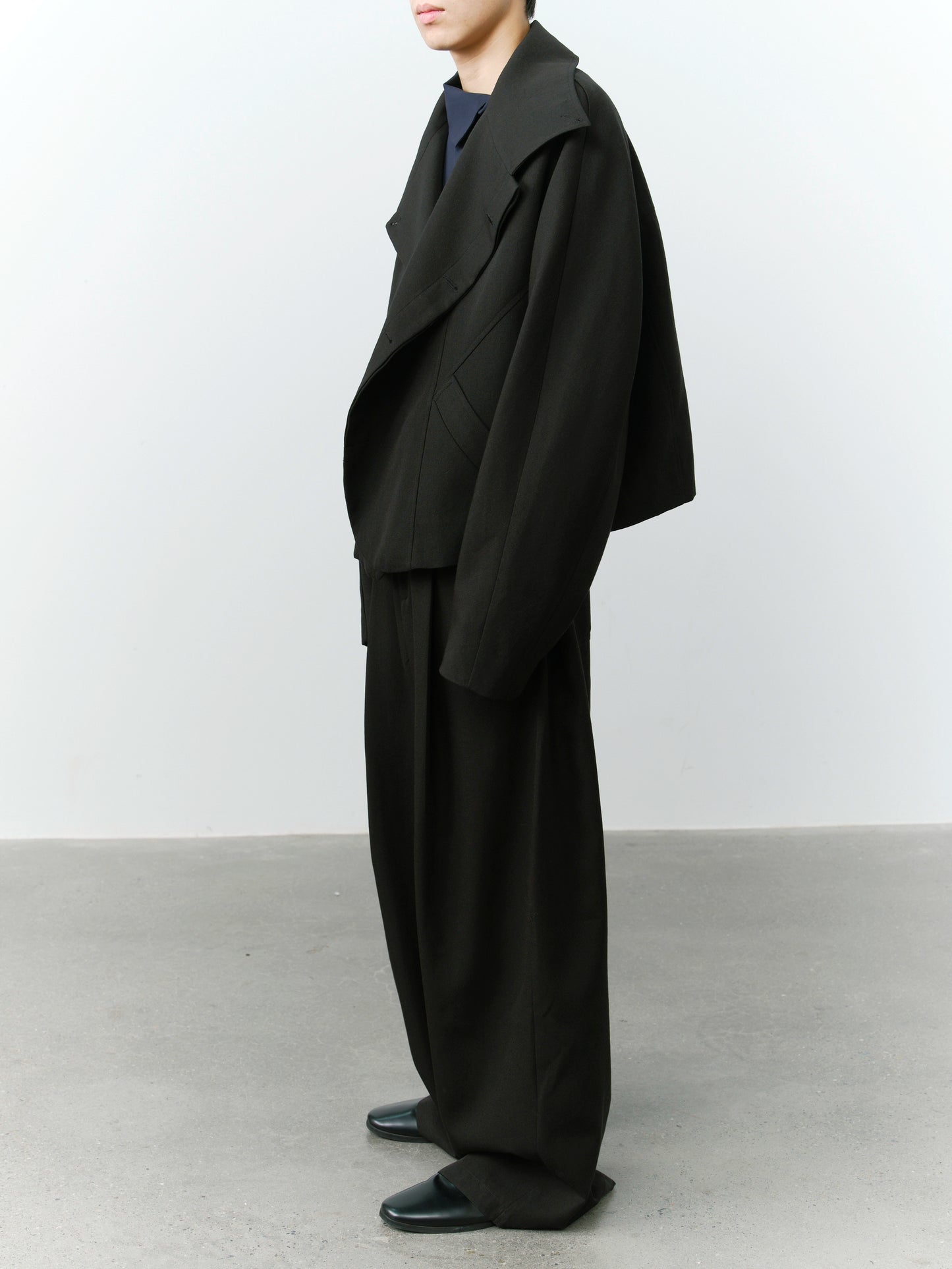 Split Cropped Raglan Sleeve Jacket