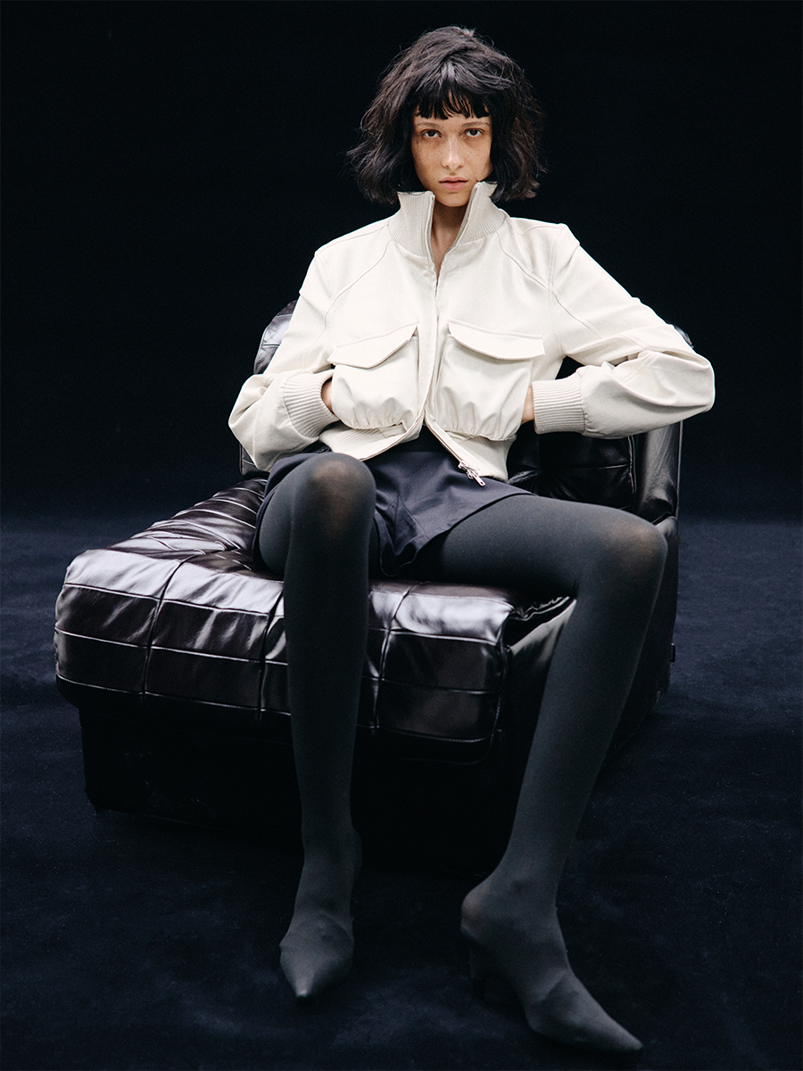 Oil-wax PU Leather Cropped Leather jacket