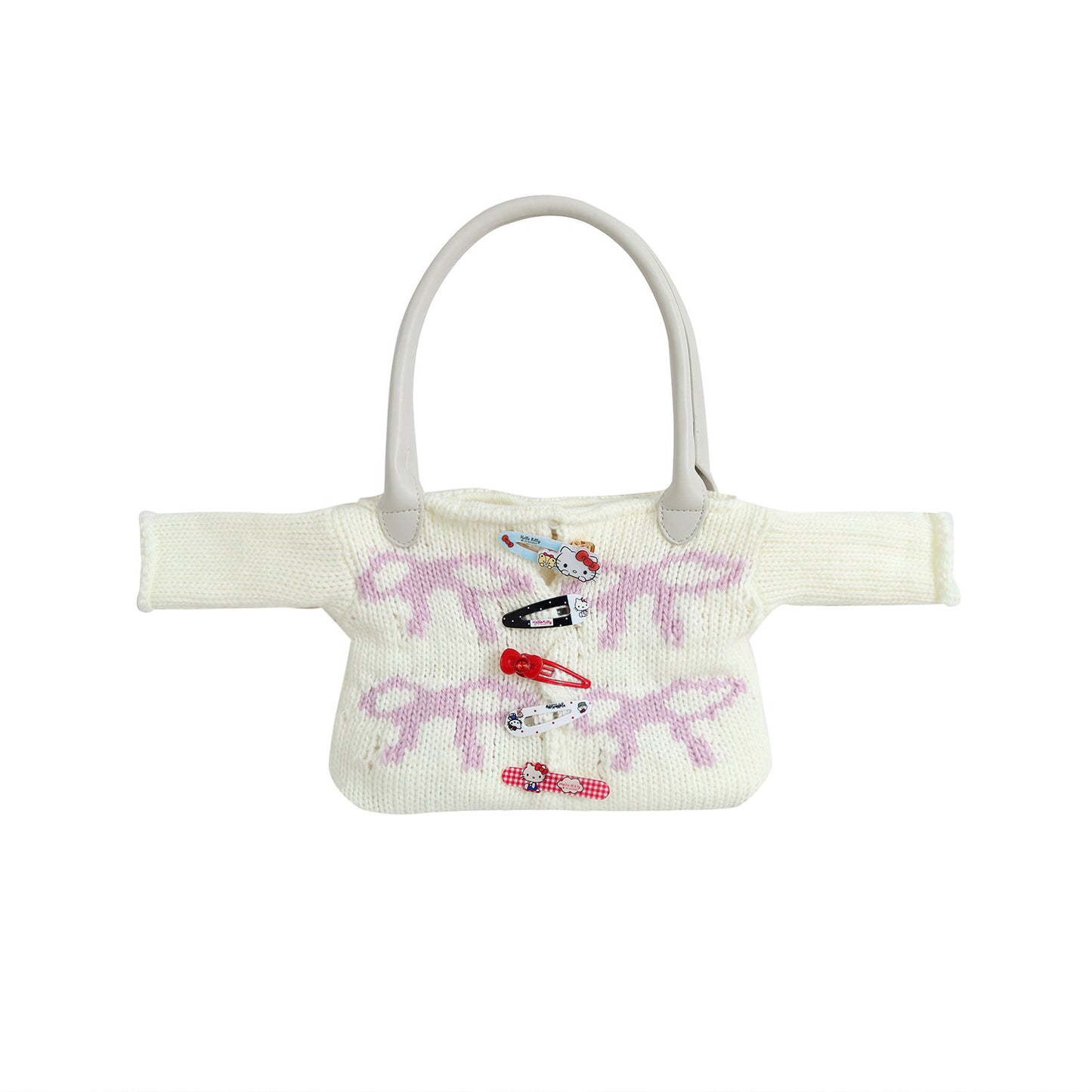 "I LOVE PUPPY" letter design knit bag
