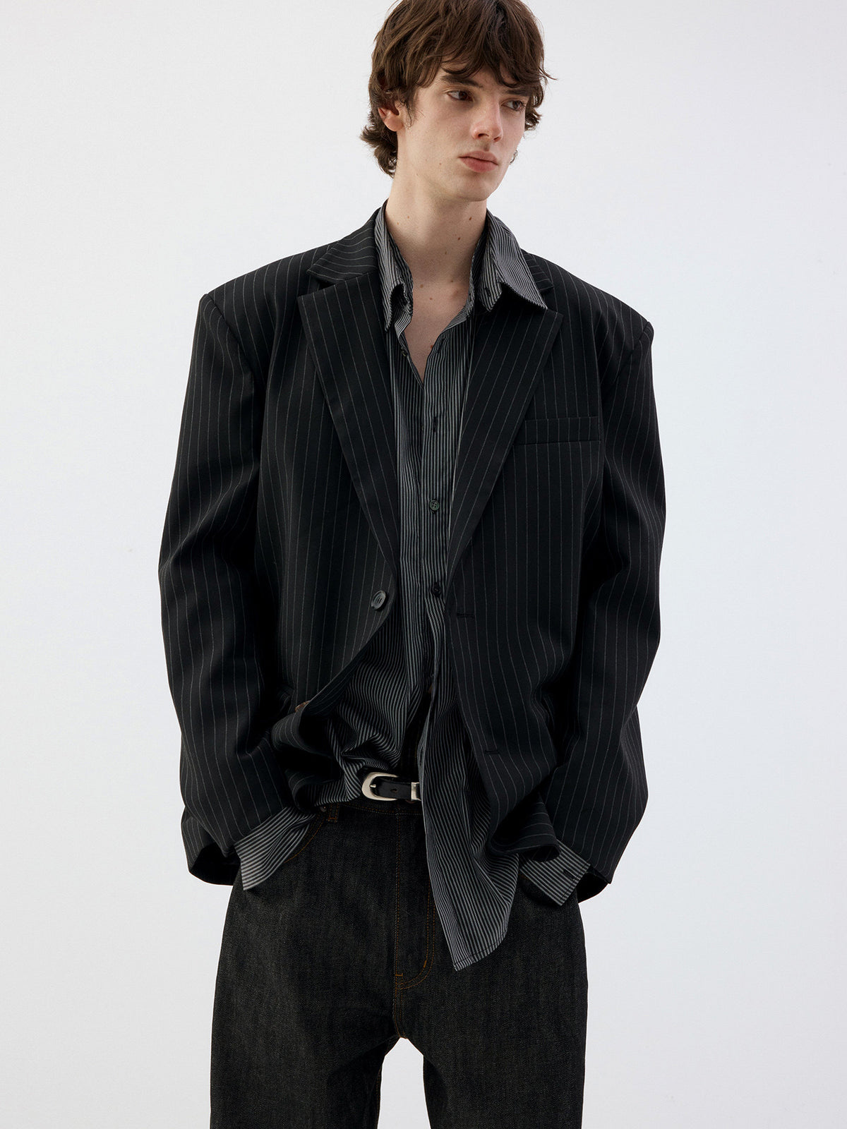 Vintage black stripe structured jacket