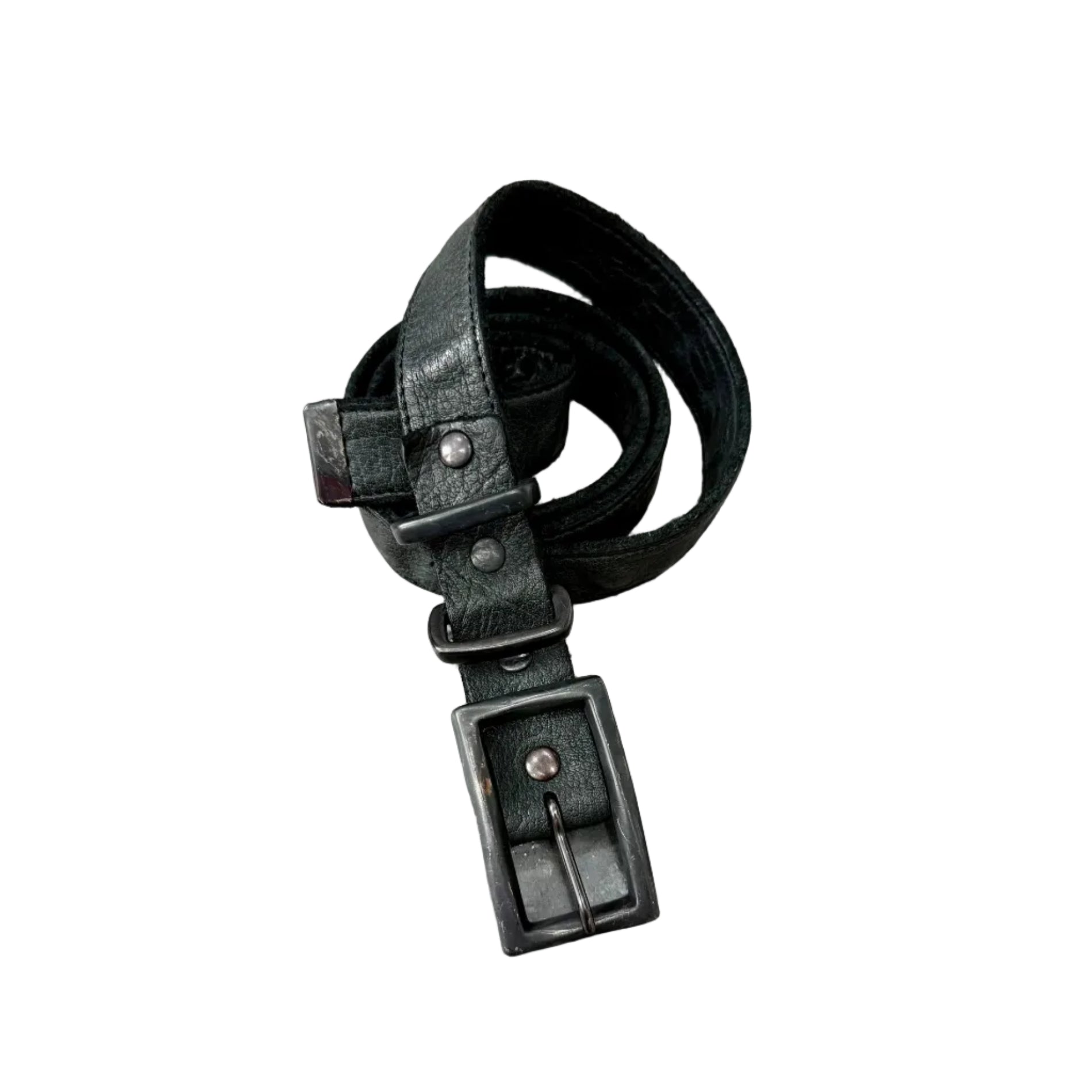 niddeguepes Vintage distressed copper buckle belt