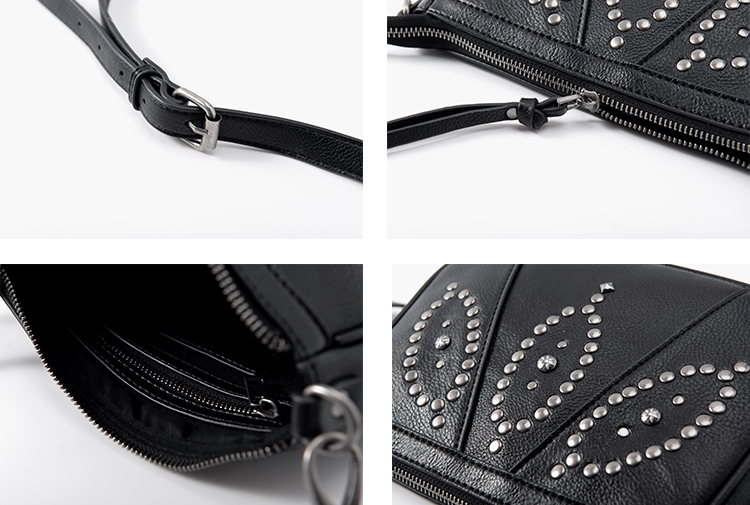Handmade stud pattern shoulder bag