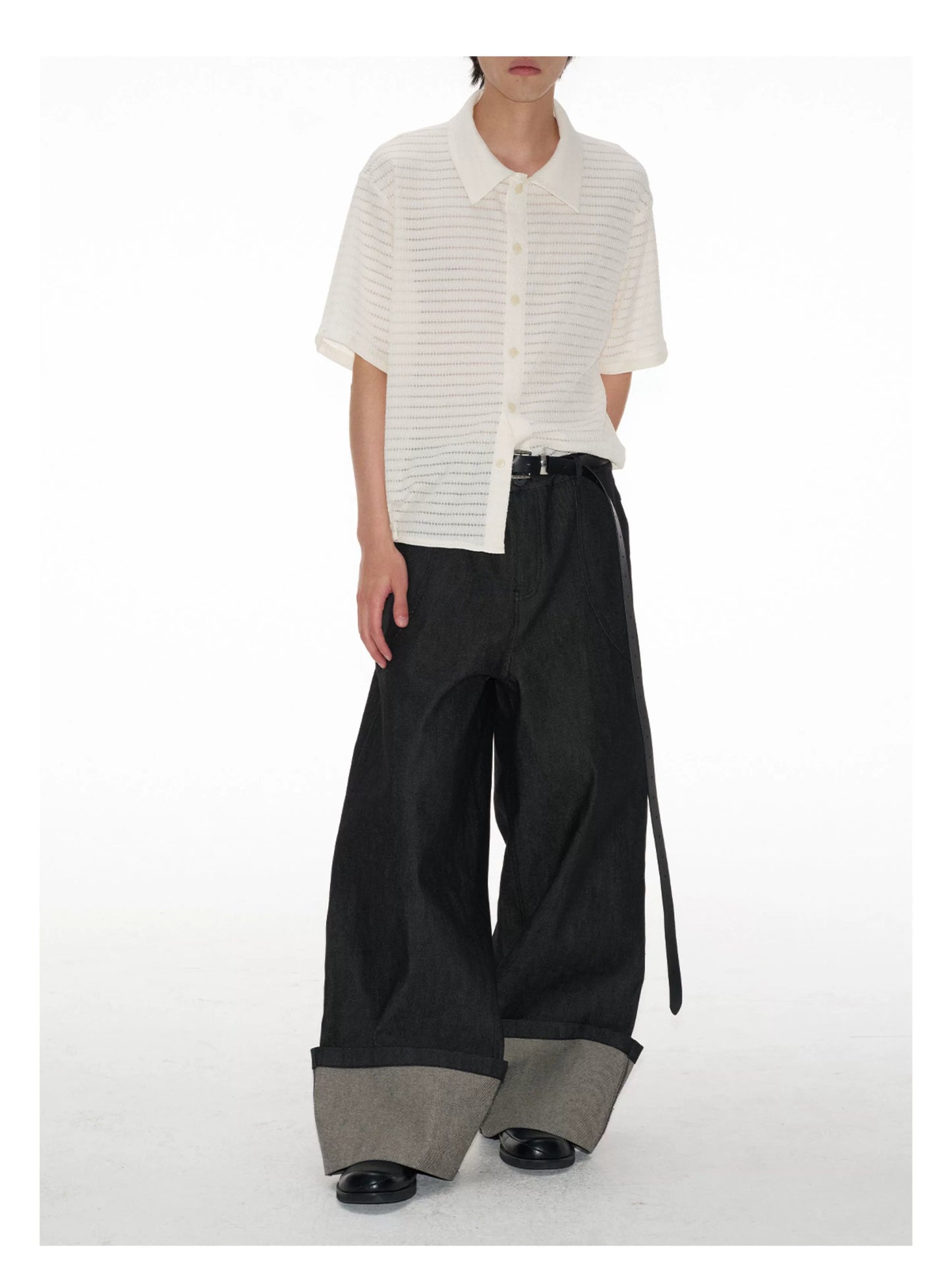 Mid-rise Wide Leg Cow Jeans