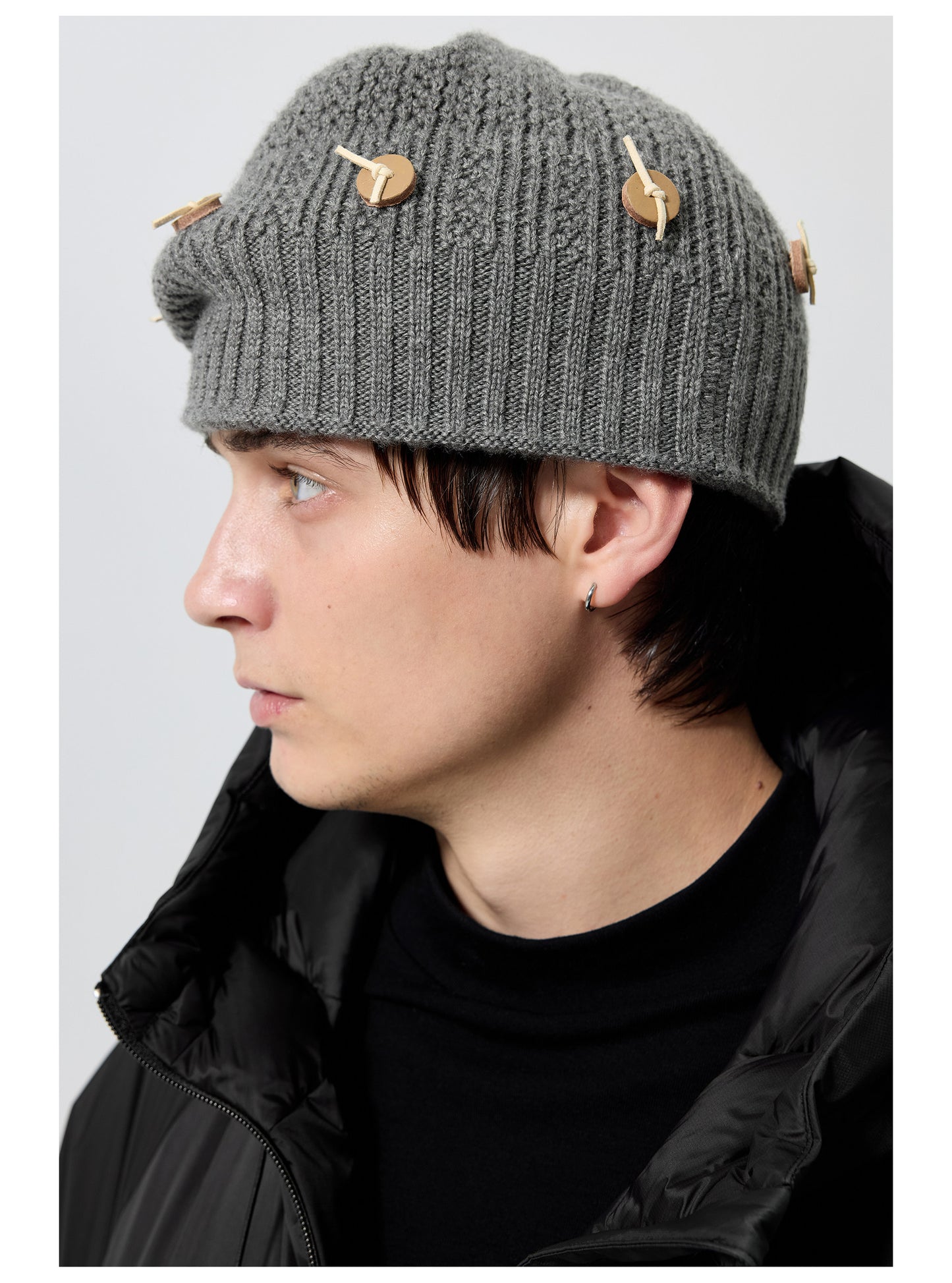 Button knit Cap