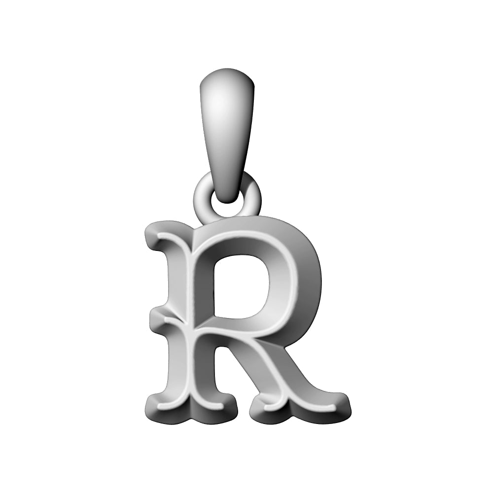 925 Silver Vintage Letter Pendant Necklace