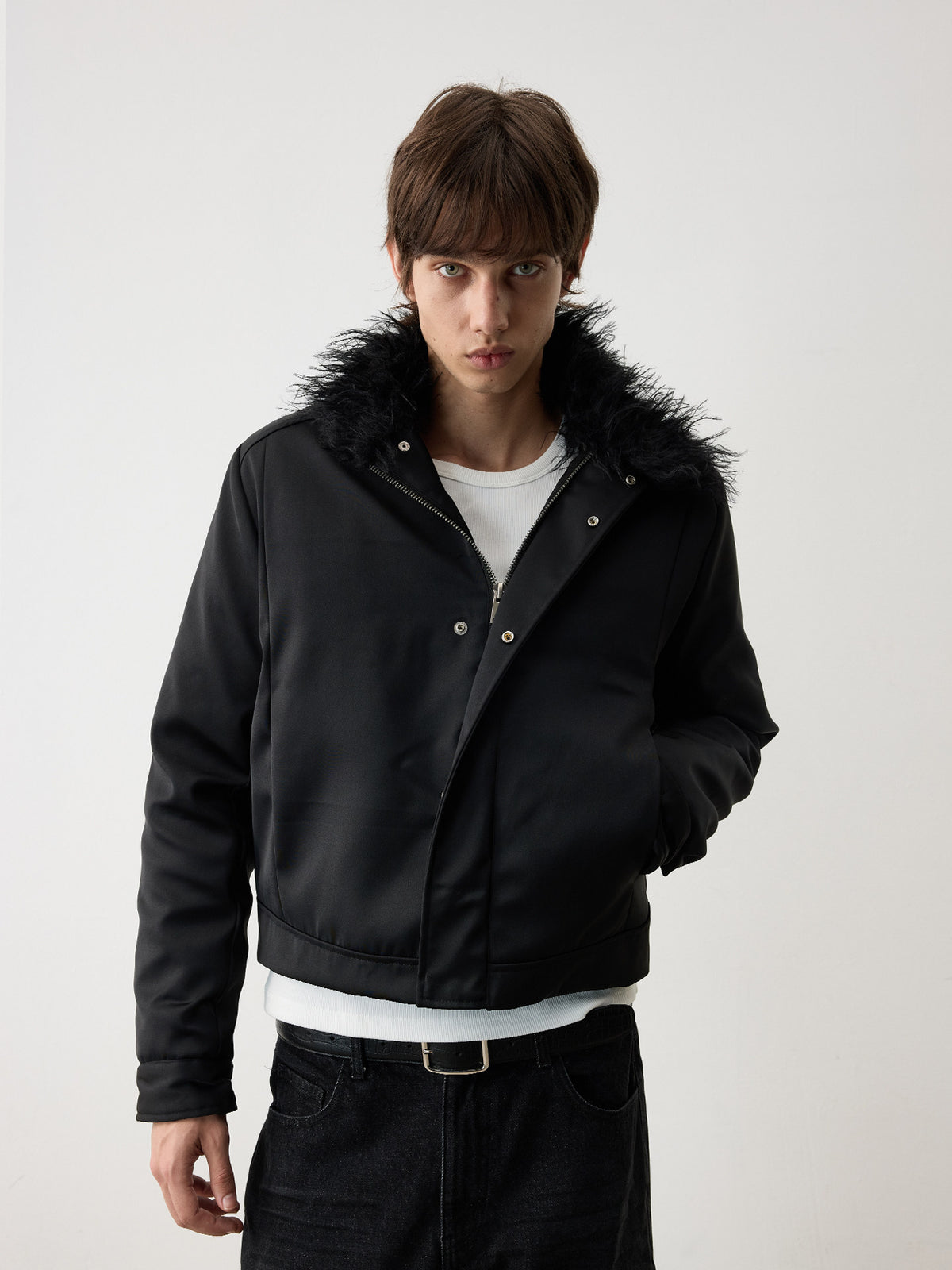 Wool Collar Slim Fit Jacket