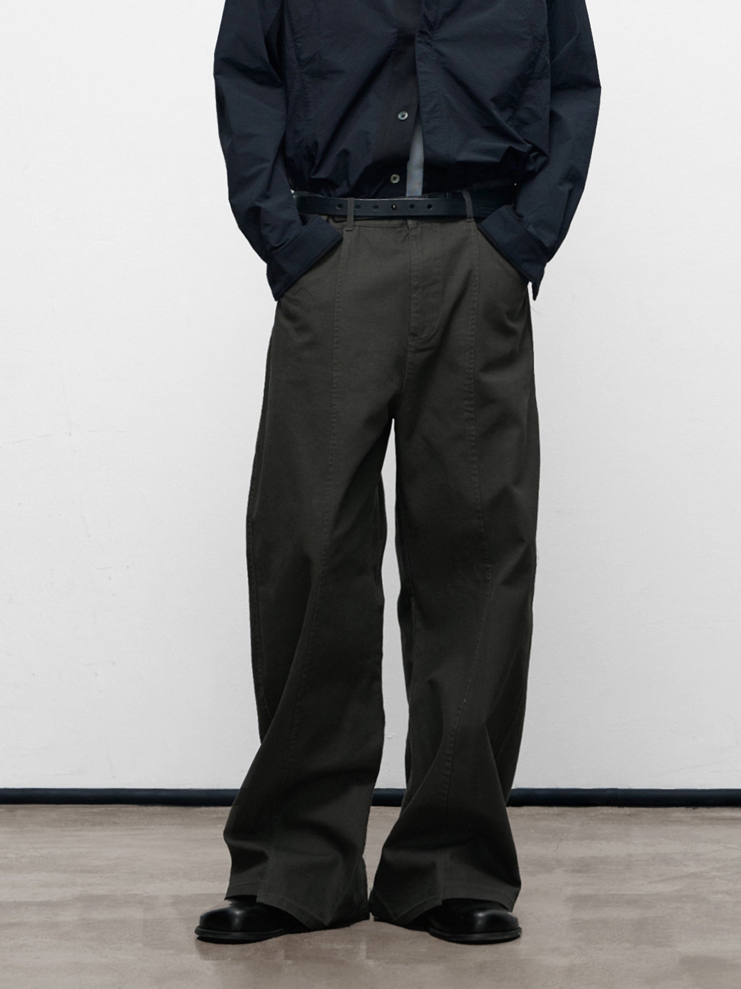 Multi-Pocket Washed Straight Cotton Pants