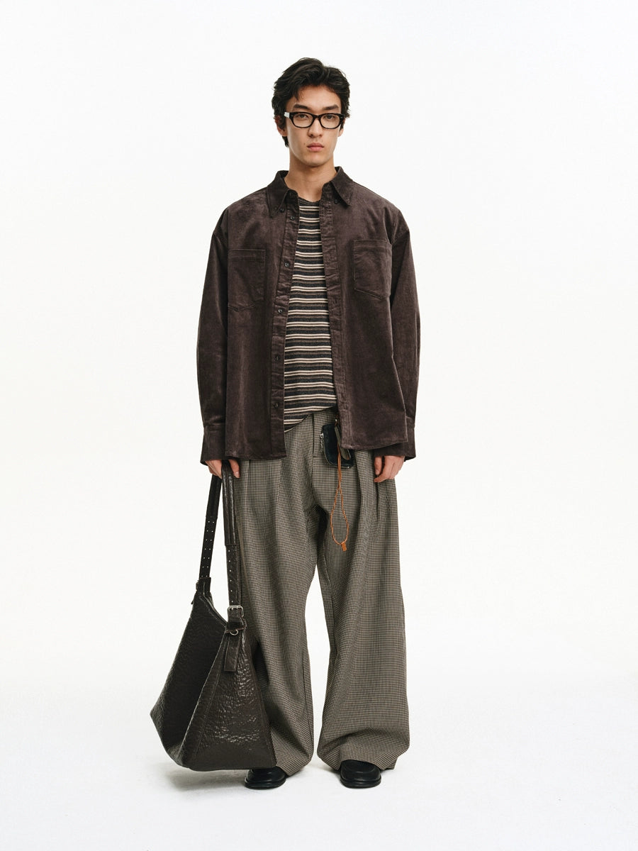 Mountain Texture Crossbody Large Leather Bag