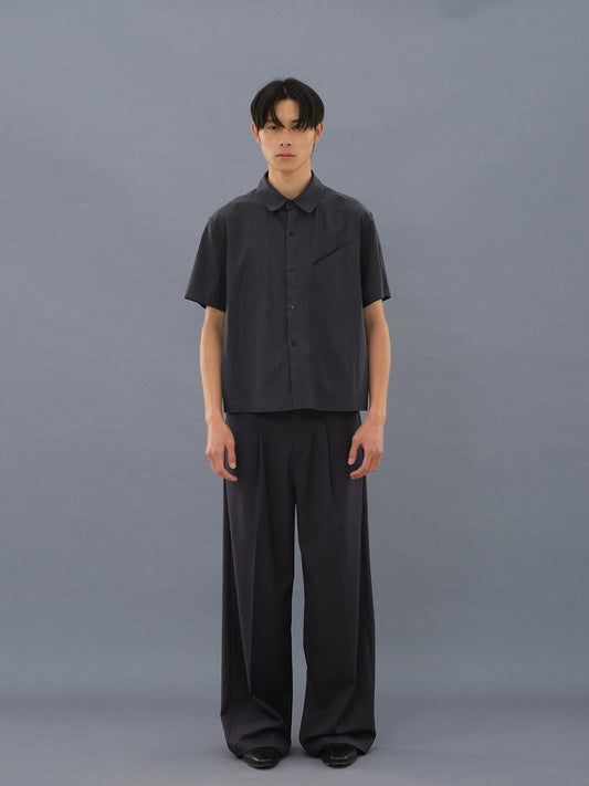 Tencel blend short-sleeved shirt