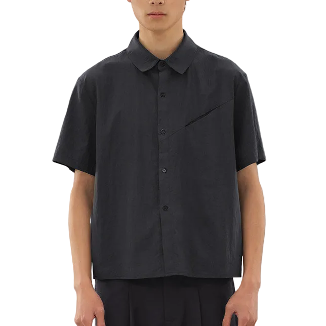 Tencel blend short-sleeved shirt