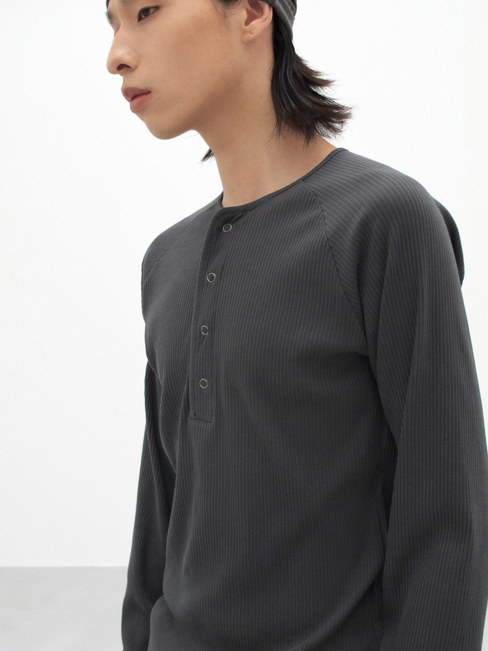 Pit strips slim henry collar long sleeve t-shirt