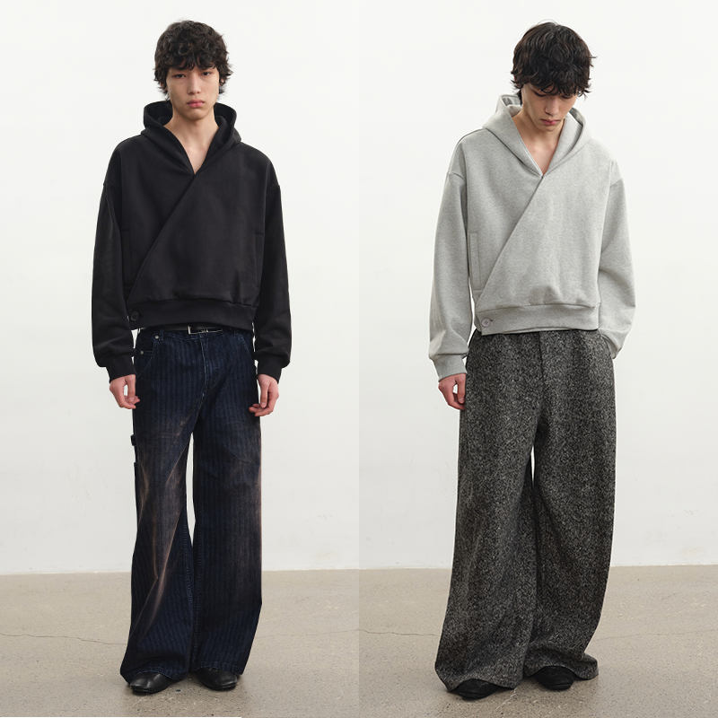 Cross-Collared Hoodie